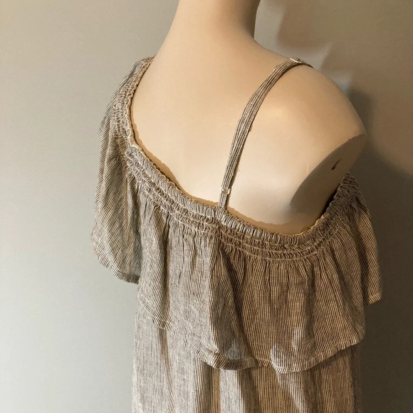 Beachlunchlounge Linen One Shoulder Dress M - Picture 8 of 14